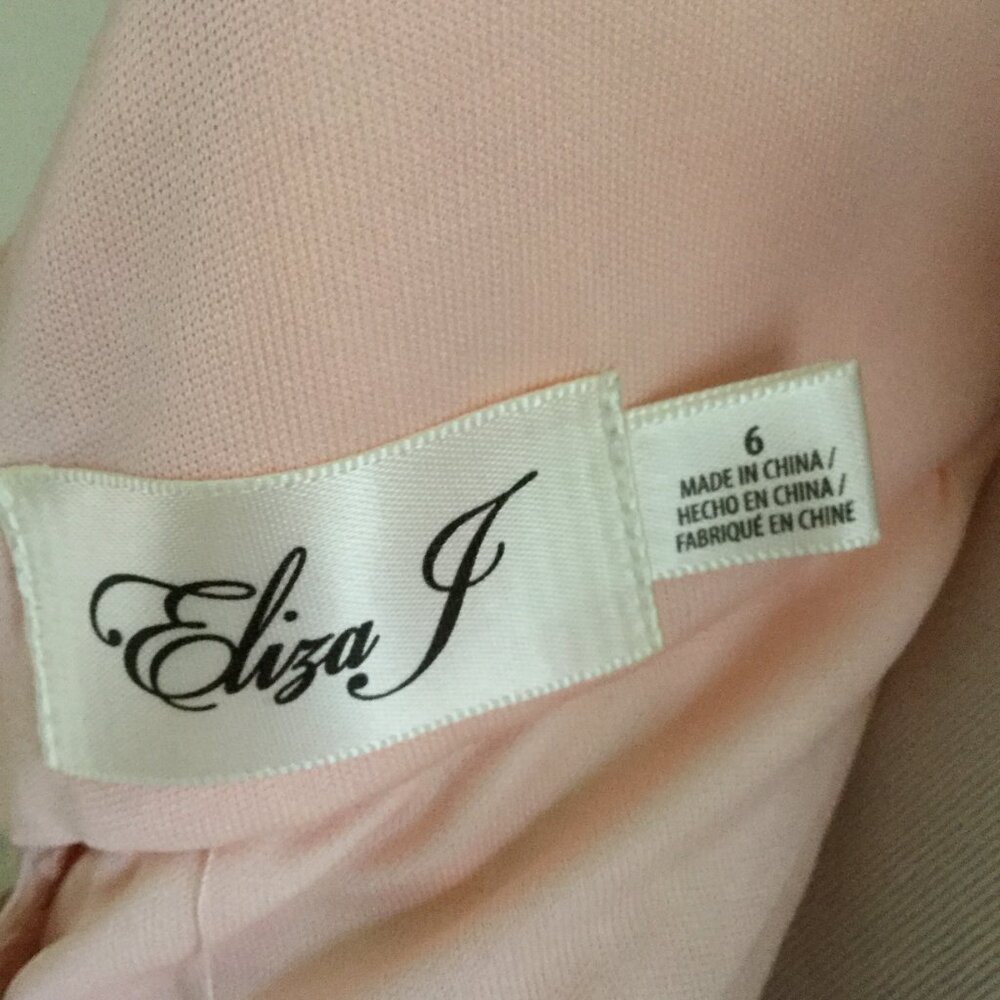 Eliza J. Sequin Peachy Pink Embroidered Sequin Gown 6 - Picture 9 of 13